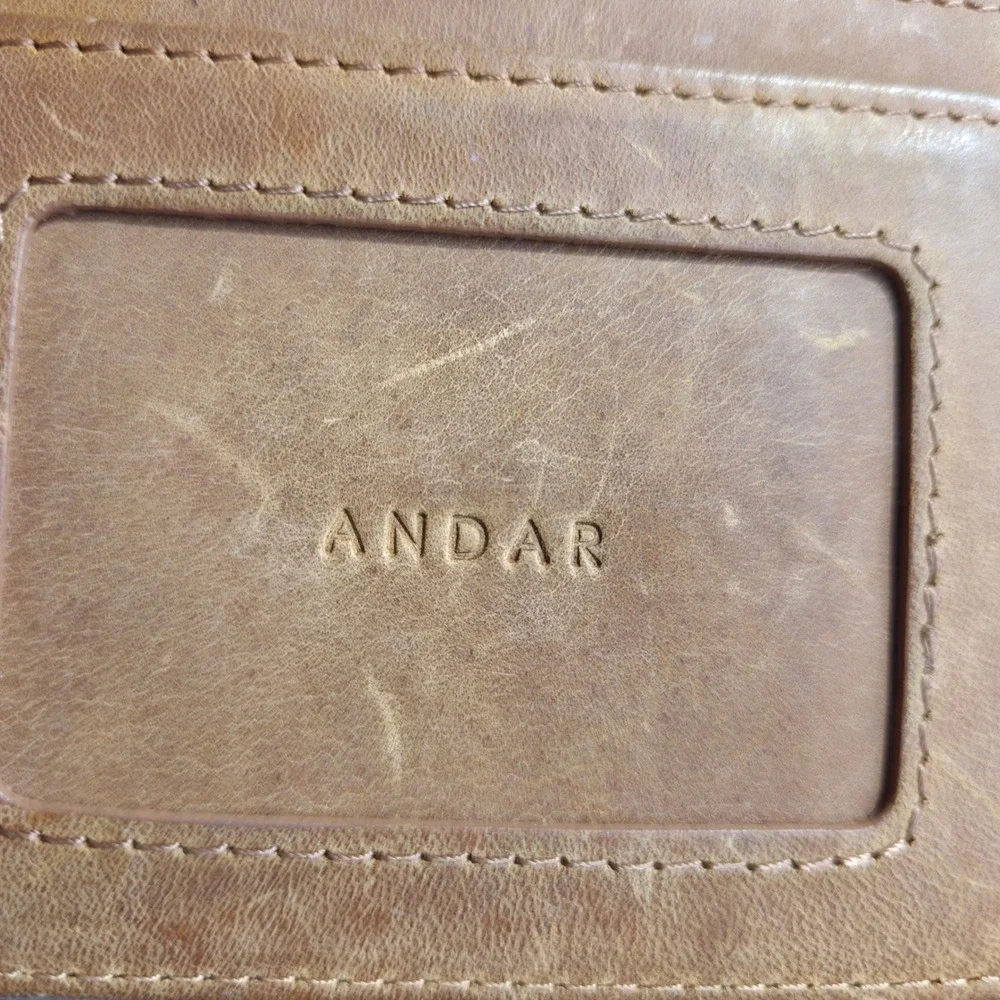 Andar Mens The Scout Slim Card Holder Wallet Tan Brown Full Grain Leather